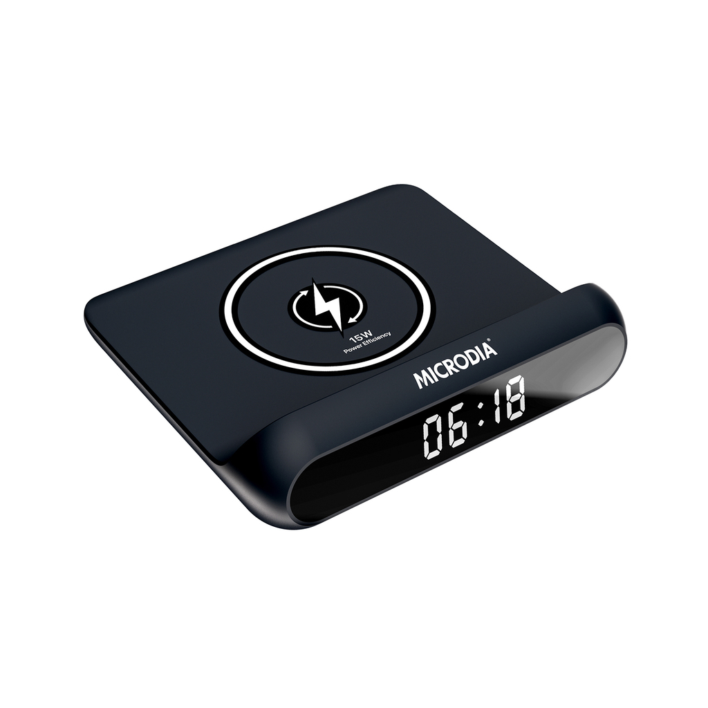 SNAPCHRONO Noah, 15W Ultra Slim Wireless Charging Pad with Alarm Clock Function